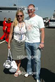 10.07.2005 Silverstone, England, Zara Phillips, GBR with Mike Tindall, GBR - July, Formula 1 World Championship, Rd 11, British Grand Prix, Silverstone, England