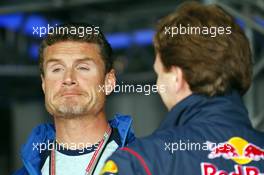 07.07.2005 Silverstone, England,  David Coulthard, GBR, Red Bull Racing and Christian Horner, GBR, Red Bull Racing team Principal - July, Formula 1 World Championship, Rd 11, British Grand Prix, Silverstone, England