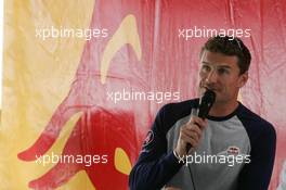 07.07.2005 Silverstone, England, David Coulthard, GBR, Red Bull Racing in a press conference discussing his signing for next season - July, Formula 1 World Championship, Rd 11, British Grand Prix, Silverstone, England