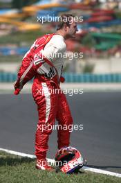 29.07.2005 Hungaroring, Hungary, Rubens Barrichello, BRA, Ferrari went slowly into the Barrier  - July, Formula 1 World Championship, Rd 13, Hungarian Grand Prix, Budapest, Hungary, HUN, Practice
