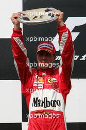31.07.2005 Hungaroring, Hungary, Michael Schumacher (GER), Scuderia Ferrari Marlboro, Portrait (2nd) - July, Formula 1 World Championship, Rd 13, Hungarian Grand Prix, Budapest, Hungary, HUN, Podium