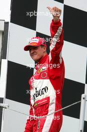 31.07.2005 Hungaroring, Hungary, Michael Schumacher (GER), Scuderia Ferrari Marlboro, Portrait (2nd) - July, Formula 1 World Championship, Rd 13, Hungarian Grand Prix, Budapest, Hungary, HUN, Podium