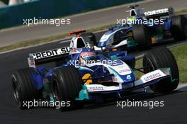 31.07.2005 Hungaroring, Hungary, Jacques Villeneuve (CAN), Sauber Petronas C24, leads Felipe Massa (BRA), Sauber Petronas C24 - July, Formula 1 World Championship, Rd 13, Hungarian Grand Prix, Budapest, Hungary, HUN, Race
