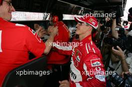 30.07.2005 Hungaroring, Hungary, Michael Schumacher, GER, Ferrari on pole position - July, Formula 1 World Championship, Rd 13, Hungarian Grand Prix, Budapest, Hungary, HUN, Qualifying