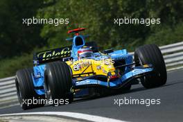 30.07.2005 Hungaroring, Hungary, Fernando Alonso (ESP), Mild Seven Renault F1 R25 - July, Formula 1 World Championship, Rd 13, Hungarian Grand Prix, Budapest, Hungary, HUN, Practice