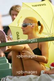 30.07.2005 Hungaroring, Hungary, Girl in bikini on the grand stand - July, Formula 1 World Championship, Rd 13, Hungarian Grand Prix, Budapest, Hungary, HUN