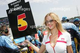 31.07.2005 Hungaroring, Hungary, Grid Girl - July, Formula 1 World Championship, Rd 13, Hungarian Grand Prix, Budapest, Hungary, HUN