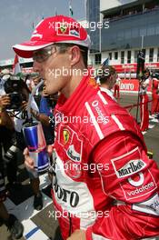 31.07.2005 Hungaroring, Hungary, Michael Schumacher, GER, Ferrari - July, Formula 1 World Championship, Rd 13, Hungarian Grand Prix, Budapest, Hungary, HUN, Grid