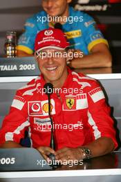 01.09.2005 Monza, Italy, Michael Schumacher (GER), Scuderia Ferrari Marlboro, Portrait, laughing - September, Formula 1 World Championship, Rd 15, Italian Grand Prix, Press Conference