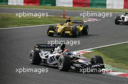 09.10.2005 Suzuka, Japan,  Christijan Albers, NED, Minardi Cosworth, Action, Track leads Tiago Monteiro, PRT, Jordan, EJ15, Action, Track - October, Formula 1 World Championship, Rd 18, Japanese Grand Prix, Sunday Race