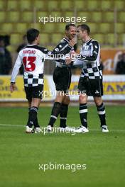 17.05.2005 Monte-Carlo, Monaco,  Charity Soccer (I`Amade) at the Stade Louis 2, with Prince Albert II of Monaco and Michael Schumacher, GER, Ferrari, Gorgio Pantano, ITA  - May, Formula 1 World Championship, Rd 6, Monaco Grand Prix, MON