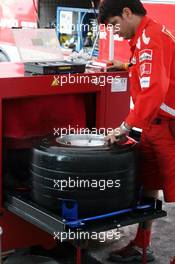 24.08.2005 Monza, Italy, Ferrari tyre washing machine - August, F1 testing, Autodromo Nazionale Monza, Italy