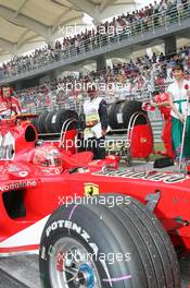 20.03.2005 Sepang, Malaysia, Michael Schumacher, GER, Ferrari - Sunday, March, Formula 1 World Championship, Rd 2, Grid, Malaysian Grand Prix, KUL, Kuala Lumpur