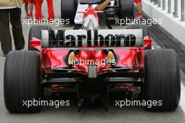 17.03.2005 Sepang, Malaysia, The rear of the Ferrari - Thursday, March, Formula 1 World Championship, Rd 2, Malaysian Grand Prix, KUL, Kuala Lumpur