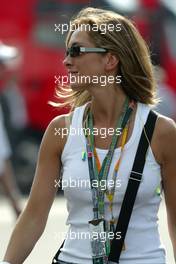 19.08.2005 Istanbul, Turkey, Lady in the paddock - August, Formula 1 World Championship, Rd 14, Turkish Grand Prix, Istanbul Park, Turkey