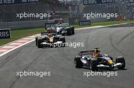 21.08.2005 Istanbul, Turkey, Christian Klien, AUT, Red Bull Racing, RB1, Action, Track leads David Coulthard, GBR, Red Bull Racing, RB1 - August, Formula 1 World Championship, Rd 14, Turkish Grand Prix, Istanbul Park, Turkey, Race