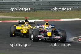 21.08.2005 Istanbul, Turkey, David Coulthard, GBR, Red Bull Racing, Tiago Monteiro, PRT, Jordan - August, Formula 1 World Championship, Rd 14, Turkish Grand Prix, Istanbul Park, Turkey, Race