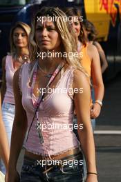 18.08.2005 Istanbul, Turkey, girls in the paddock - August, Formula 1 World Championship, Rd 14, Turkish Grand Prix, Istanbul Park, Turkey