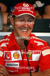 16.06.2005 Indianapolis, USA,  Michael Schumacher, GER, Ferrari - June, Formula 1 World Championship, Rd 9, American Grand Prix, Indianapolis, USA, Press conference