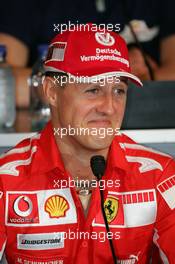 16.06.2005 Indianapolis, USA,  Michael Schumacher, GER, Ferrari - June, Formula 1 World Championship, Rd 9, American Grand Prix, Indianapolis, USA, Press conference