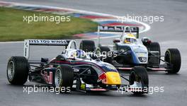 17.09.2005 Klettwitz, Germany,  Sebastian Vettel (GER), ASL Mücke Motorsport, Dallara F305 Mercedes, holding off Lewis Hamilton (GBR), ASM Formule 3, Dallara F305 Mercedes - F3 Euro Series 2005 at Lausitzring