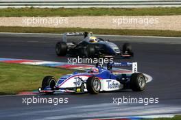 17.09.2005 Klettwitz, Germany,  Giedo van der Garde (NED), Team Rosberg, Dallara F305 Opel Spiess, leading the race in front of Lewis Hamilton (GBR), ASM Formule 3, Dallara F305 Mercedes - F3 Euro Series 2005 at Lausitzring