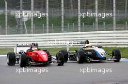 17.04.2005 Hockenheim, Germany,  James Rossiter (GBR), Signature-Plus, Dallara F305 Opel Spiess and Lewis Hamilton (GBR), ASM Formule 3, Dallara F305 Mercedes, fighting for position - F3 Euro Series 2005 at Hockenheimring Baden-Württemberg