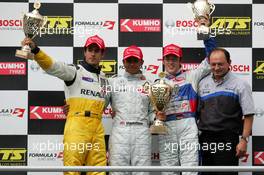 22.10.2005 Hockenheim, Germany,  Podium, Lewis Hamilton (GBR), ASM Formule 3, Dallara F305 Mercedes (1st, center), Lucas di Grassi (BRA), Manor Motorsport, Dallara F305 Mercedes (2nd, left) and Maximilian Götz (GER), ASM Formule 3, Dallara F305 Mercedes (3rd, right) - F3 Euro Series 2005 at Hockenheimring