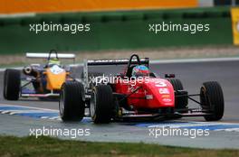 22.10.2005 Hockenheim, Germany,  Loic Duval (FRA), Signature Plus, Dallara F305 Opel Spiess, leads Marco Bonanomi (ITA), Prema Powerteam, Dallara F305 Opel Spiess - F3 Euro Series 2005 at Hockenheimring