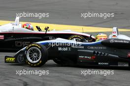 23.10.2005 Hockenheim, Germany,  Paul di Resta (GBR), Manor Motorsport, Dallara F305 Mercedes, makes a braking mistake and runs into Maximilian Götz (GER), ASM Formule 3, Dallara F305 Mercedes - F3 Euro Series 2005 at Hockenheimring