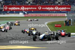 23.10.2005 Hockenheim, Germany,  Start of the race, with Lewis Hamilton (GBR), ASM Formule 3, Dallara F305 Mercedes, leading - F3 Euro Series 2005 at Hockenheimring