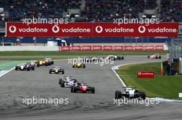 23.10.2005 Hockenheim, Germany,  Start of the race, with Lewis Hamilton (GBR), ASM Formule 3, Dallara F305 Mercedes, leading - F3 Euro Series 2005 at Hockenheimring