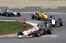 06.08.2005 Nürburg, Germany,  Thomas Holzer (GER) AM Holzer Rennsport, Mygale Opel Spiess, leads Filip Salaquarda (CZE), ISR Racing, Dallara F305 Opel Spies, Richard Antinucci (USA), Team Midland Euroseries, Dallara F305 Tom's Toyota and Lewis Hamilton (GBR), ASM Formule 3, Dallara F305 Mercedes - F3 Euro Series 2005 at Nürburgring