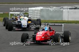 06.08.2005 Nürburg, Germany,  Guillaume Moreau (FRA), Team Signature, Dallara F305 Opel Spiess, leads Lewis Hamilton (GBR), ASM Formule 3, Dallara F305 Mercedes - F3 Euro Series 2005 at Nürburgring