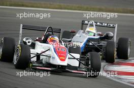 06.08.2005 Nürburg, Germany,  Alejandro Nunez (ESP), HBR Motorsport, Dallara F305 Opel Spies, leads Lewis Hamilton (GBR), ASM Formule 3, Dallara F305 Mercedes - F3 Euro Series 2005 at Nürburgring