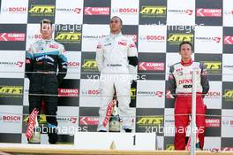 17.07.2005 Nürnberg, Germany,  Podium, Lewis Hamilton (GBR), ASM Formule 3, Dallara F305 Mercedes (1st, center), Adrian Sutil (GER), ASM Formule 3, Dallara F305 Mercedes (2nd, left), Franck Perera (FRA), Prema Powerteam, Dallara F305 Opel Spiess (3rd, right) - F3 Euro Series 2005 at Norisring