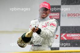 25.06.2005 Oschersleben, Germany,  Lewis Hamilton (GBR), ASM Formule 3, Dallara F305 Mercedes (3rd), spraying champaign - F3 Euro Series 2005 at Motopark Oschersleben