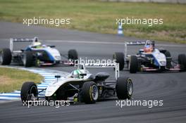 25.06.2005 Oschersleben, Germany,  Lucas di Grassi (BRA), Manor Motorsport, Dallara F305 Mercedes, leading the field at the restart of the race in front of Adrian Sutil (GER), ASM Formule 3, Dallara F305 Mercedes, and Lewis Hamilton (GBR), ASM Formule 3, Dallara F305 Mercedes - F3 Euro Series 2005 at Motopark Oschersleben