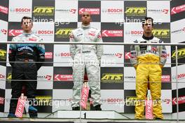 15.05.2005 Francorchamps, Belgium,  Podium, Lewis Hamilton (GBR), ASM Formule 3, Dallara F305 Mercedes (1st, center), Adrian Sutil (GER), ASM Formule 3, Dallara F305 Mercedes (2nd, left) and Lucas di Grassi (BRA), Manor Motorsport, Dallara F305 Mercedes (3rd, right) - F3 Euro Series 2005 at Spa Francorchamps, Belgium