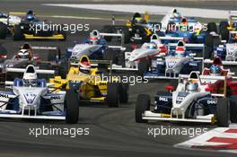 16.12.2005 Sakhir, Bahrain, Formula BMW World Final 2005, 13th to 16th December, Bahrain International Circuit, Armaan Ebrahim, IND, Team E-Rain and Dominik Wasem, GER, AM-Holzer Rennsport GmbH - Pre final  - For further information please register at www.press.bmw.de - This image is free for editorial use only. Please use for Copyright/Credit: c BMW AG