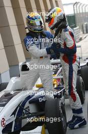 16.12.2005 Sakhir, Bahrain, Formula BMW World Final 2005, 13th to 16th December, Bahrain International Circuit, Nicolas Huelkenberg, GER, Josef Kaufmann Racing (secound) and Marco Holzer, GER, AM-Holzer Rennsport GmbH winner of the Pre final  - For further information please register at www.press.bmw.de - This image is free for editorial use only. Please use for Copyright/Credit: c BMW AG