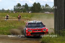 5-8.8.2005 Finland, 09, MITSUBISHI MOTORS MOTOR SPORTS, ROVANPERA Harri (FIN), PIETILAINEN Risto (FIN), Mitsubishi Lancer WR05 - World Rally Championship, August, Rd.10