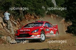 24-26.6.2005 Greece 08, MARLBORO PEUGEOT TOTAL, MARTIN Markko (EE), PARK Michael (GBR), Peugeot 307 WRC - World Rally Championship, July, Rd.8