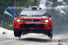 13.02.2005 Karlstad, Sweden, 09, MITSUBISHI MOTORS MOTOR SPORTS, ROVANPERA Harri (FIN), PIETILAINEN Risto (FIN), Mitsubishi Lancer WR05  - Uddeholm Swedish Rally, Rd2 - (SWE - 11-13 February) - 2005 FIA World Rally Championship