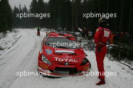 12.02.2005 Karlstad, Sweden, 07, MARLBORO PEUGEOT TOTAL, GRONHOLM Marcus (FIN), RAUTIAINEN Timo (FIN), Peugeot 307 WRC  - Uddeholm Swedish Rally, Rd2 - (SWE - 11-13 February) - 2005 FIA World Rally Championship