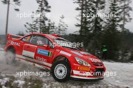 12.02.2005 Karlstad, Sweden, 08, MARLBORO PEUGEOT TOTAL, MARTIN Markko (EE), PARK Michael (GBR), Peugeot 307 WRC - Uddeholm Swedish Rally, Rd2 - (SWE - 11-13 February) - 2005 FIA World Rally Championship