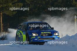 13.02.2005 Karlstad, Sweden, Winner of this Rally - 05, SUBARU WORLD RALLY TEAM, SOLBERG Petter (NOR), MILLS Philip (GBR), Subaru Impreza WRC 2004  - Uddeholm Swedish Rally, Rd2 - (SWE - 11-13 February) - 2005 FIA World Rally Championship