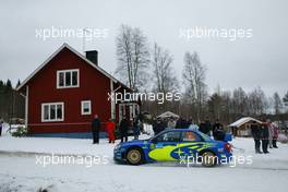 12.02.2005 Karlstad, Sweden, 15, CHRIS ATKINSON (AUS), GLENN MACNEALL (AUS), SUBARU WORLD RALLY TEAM, Subaru Impreza  - Uddeholm Swedish Rally, Rd2 - (SWE - 11-13 February) - 2005 FIA World Rally Championship