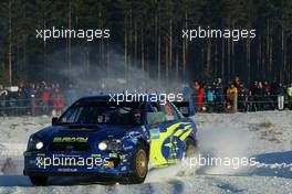 11.02.2005 Karlstad, Sweden, 15, CHRIS ATKINSON (AUS), GLENN MACNEALL (AUS), SUBARU WORLD RALLY TEAM, Subaru Impreza  - Uddeholm Swedish Rally, Rd2 - (SWE - 11-13 February) - 2005 FIA World Rally Championship
