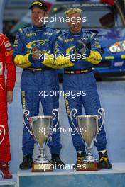 13.02.2005 Karlstad, Sweden, Winner of this Rally - 05, SUBARU WORLD RALLY TEAM, SOLBERG Petter (NOR), MILLS Philip (GBR), Subaru Impreza WRC 2004  - Uddeholm Swedish Rally, Rd2 - (SWE - 11-13 February) - 2005 FIA World Rally Championship